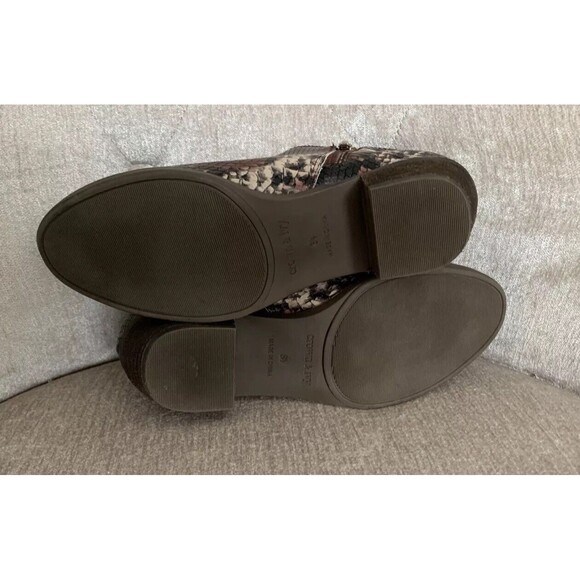 CROWN & IVY Women’s SNAKESKIN Bootie Boots ANKLE BOOTS Black Brown SIZE 6.5 - Picture 7 of 8